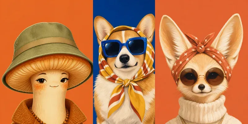 Retro Chic Mascot Fashion Portrait Art generated by undefined