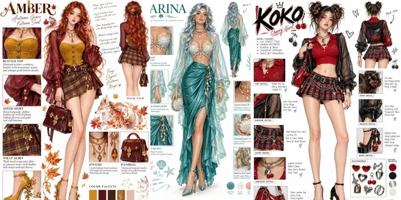 Fashion Concept Character Sheets