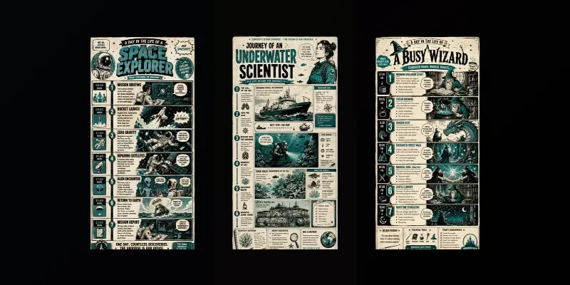 Retro Editorial Timeline Posters generated by undefined