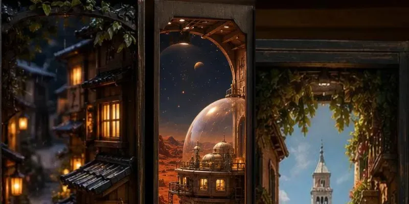 Cinematic Miniature Book Nook Designers generated by undefined