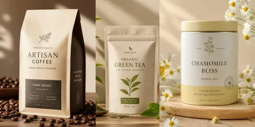 Premium Organic Tea Coffee Packagings generated by leonardo