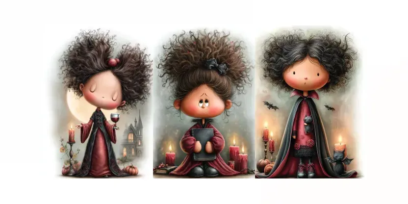 Vampire Rose Girl Halloweens generated by undefined