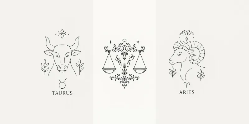 Minimalist Zodiac Line Art generated by undefined