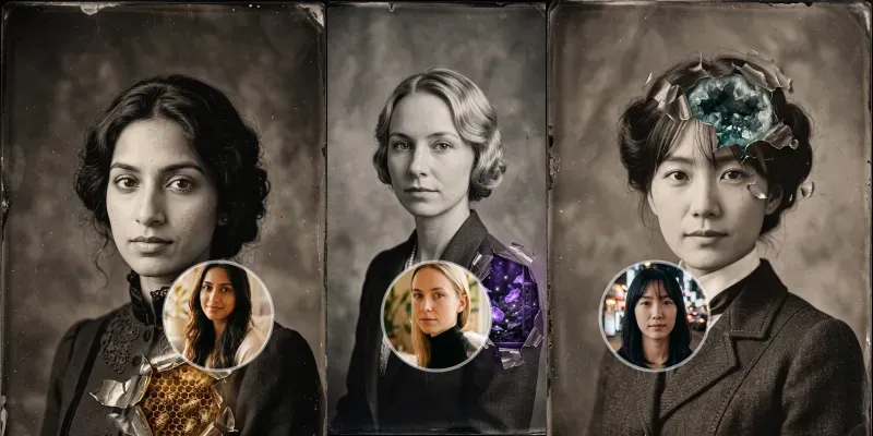 Surreal Peeled Emulsion Tintype Portraits