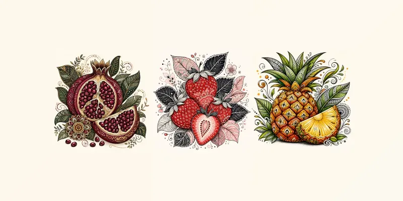 Zentangle Fruit Art Packs generated by undefined