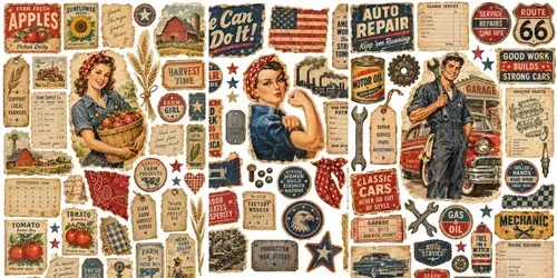 Vintage American Labor Ephemera generated by chatgpt-image