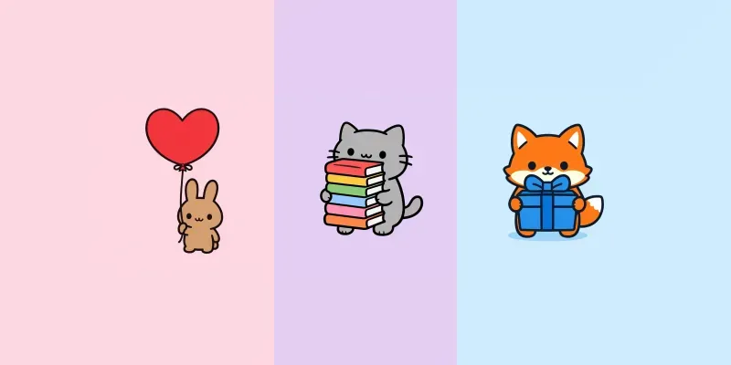 Cute Minimal Animal Doodles generated by undefined