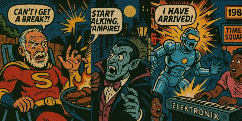 Classic Comic Book Action Scenes generated by undefined