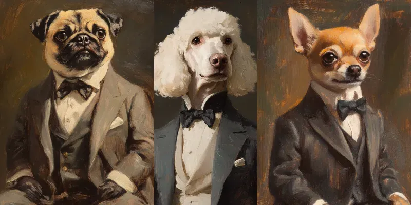 Aristocratic Dog Portraits generated by undefined