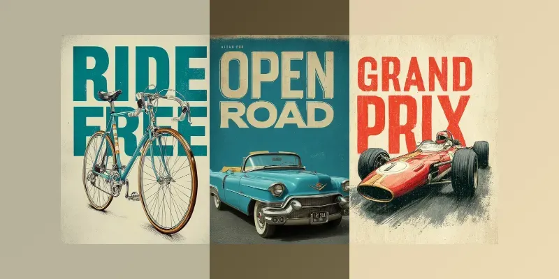 Retro Posters With Vintage Transports generated by undefined