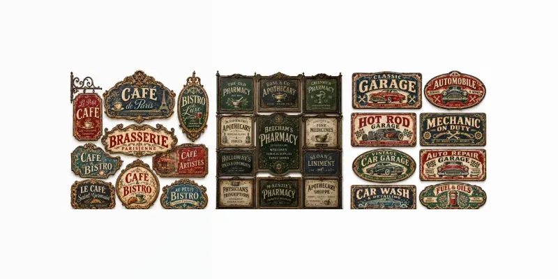 Vintage Ornate Signboard Collections generated by undefined