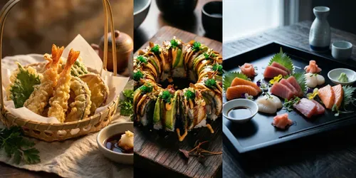 Cinematic Sushi Japanese Cuisines generated by gemini-image