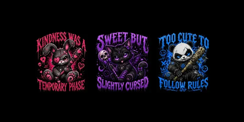 Dark Cute Chaos Mascot Tshirts generated by undefined
