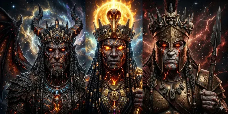 Ancient God Portrait Lava Cracked Skins generated by undefined