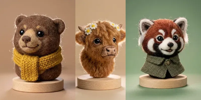 Needle Felted Wool Custom Portraits