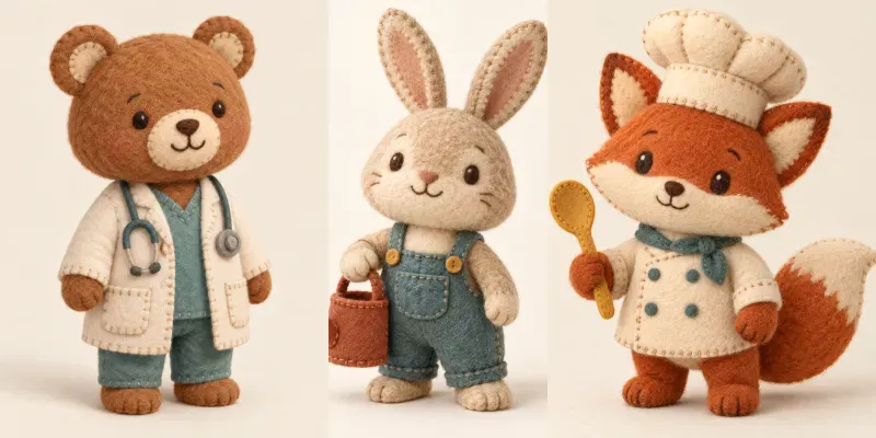 Felt Animal Career Mascots