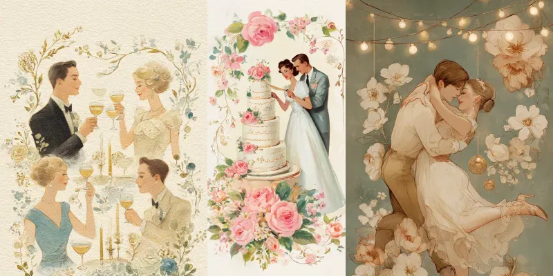 Romantic Vintage Wedding Invitations generated by undefined