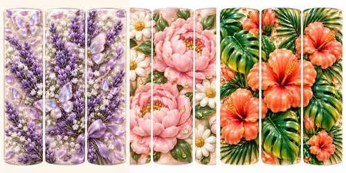 3D Inflated Floral Tumbler Wraps 20oz generated by chatgpt-image