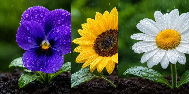 Rainkissed Macro Flower Photos generated by undefined