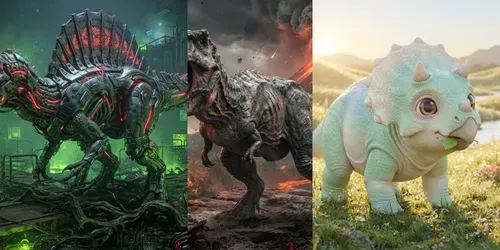 3D Dinosaur Art generated by gemini-image