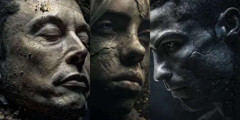 Modern Icons Turning To Stone