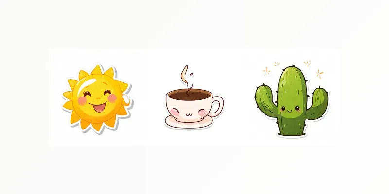 Cute Doodle Sticker Illustrations generated by undefined
