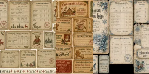 Vintage Christmas Ephemera Clipart Collections generated by chatgpt-image