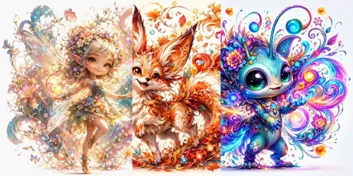 Whimsical Fantasy Character Explosions generated by chatgpt-image