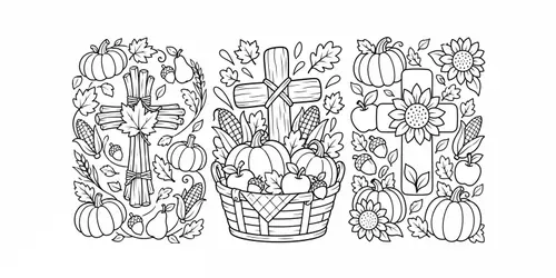 Kids Thanksgiving Cross Colorings generated by chatgpt-image