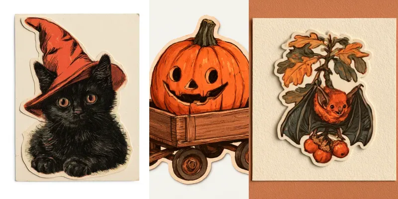 Vintage Spooky Cute Stickers generated by undefined