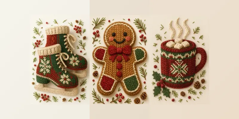 Cozy Knitted Christmas Tapestries generated by undefined