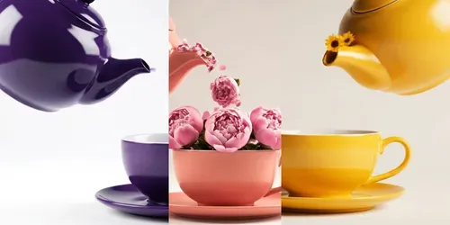 Floating Teapot Floral Surreal Animations generated by veo