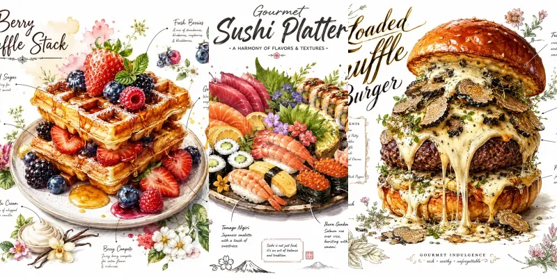 Gourmet Food Stickers generated by undefined