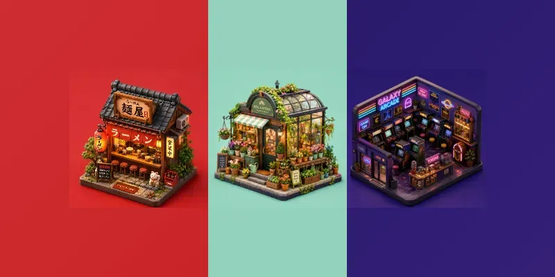 3D Isometric Diorama Concepts generated by undefined