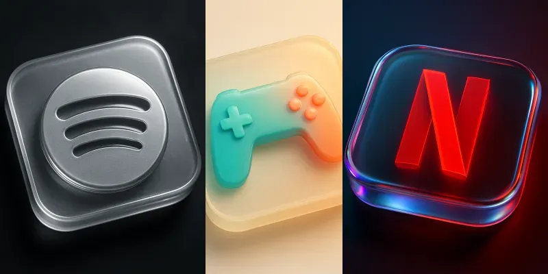 3D Glossy Brand Icons generated by undefined