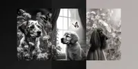 Elegant Dog Butterfly Dream Scenes grok-image prompt mini thumbnail