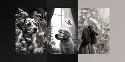 Elegant Dog Butterfly Dream Scenes generated by grok-image