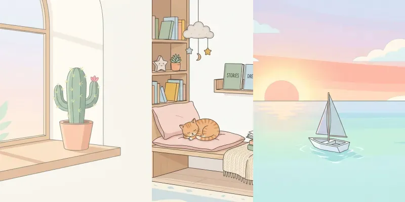 Minimalist Pastel Scene Illustrations generated by undefined