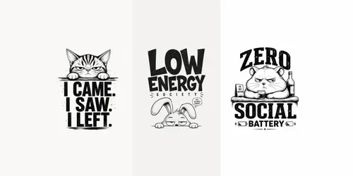Minimal Savage Animal Quote Tshirts generated by chatgpt-image