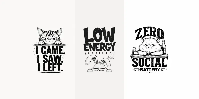 Minimal Savage Animal Quote Tshirts generated by undefined