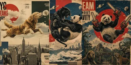Newspaper Exotic Animal Landscapes generated by chatgpt-image