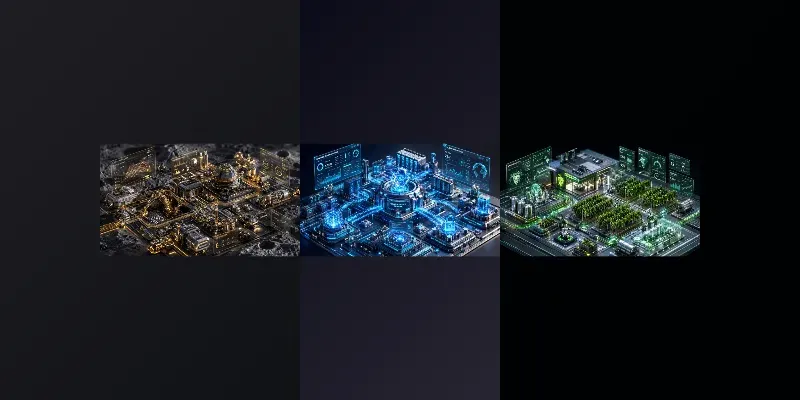 3D Isometric Tech Ecosystem Dioramas generated by undefined