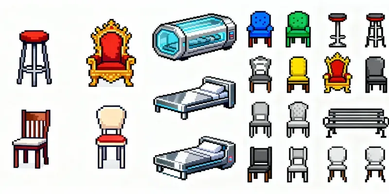 8bit Pixel Art Furniture Sprite Sheets generated by undefined