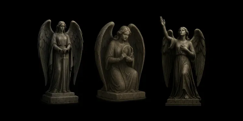 Gothic Angel Statues Transparent Png generated by undefined