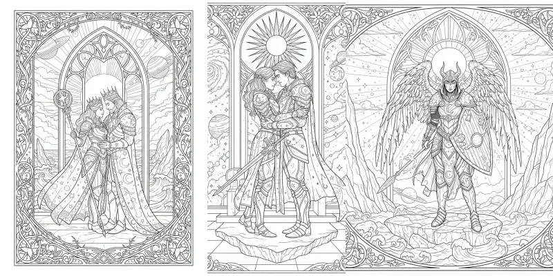 Romantasy Dark Academia Coloring Books generated by undefined