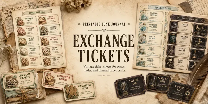 Exchange Ticket Sheet Junk Journals generated by undefined