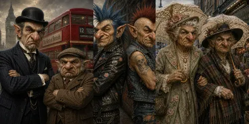 Grumpy London Trolls generated by chatgpt-image