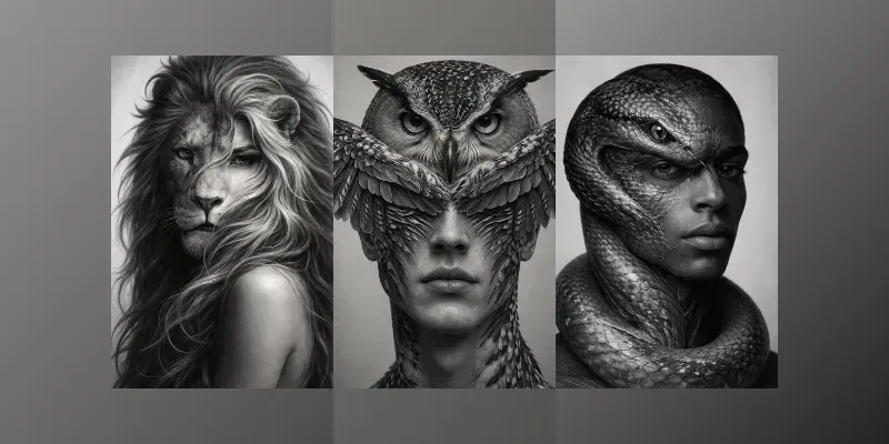 Surreal Human Animal Fusion Art generated by undefined