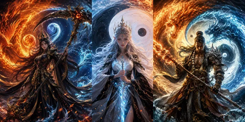 Elemental Yinyang Fantasy Characters generated by undefined