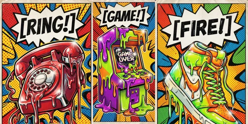 Wet Look Melting Pop Art Posters generated by undefined
